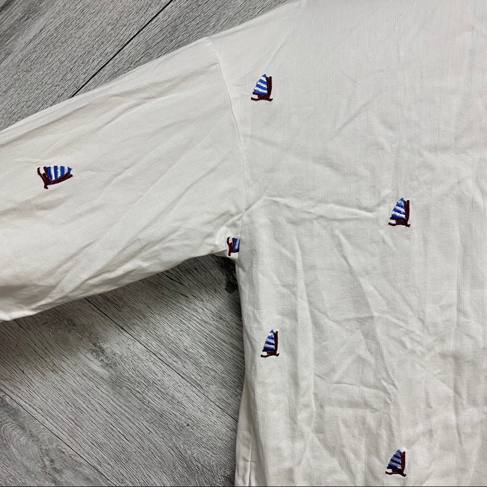 FRNCH | Sailboat Shirt Dress White Size Small/ Med - Picture 8 of 10